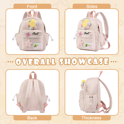 Personalised Name Cute School Bag Custom Nylon Backpack Back To School Gift for Kids-Jessemade AU