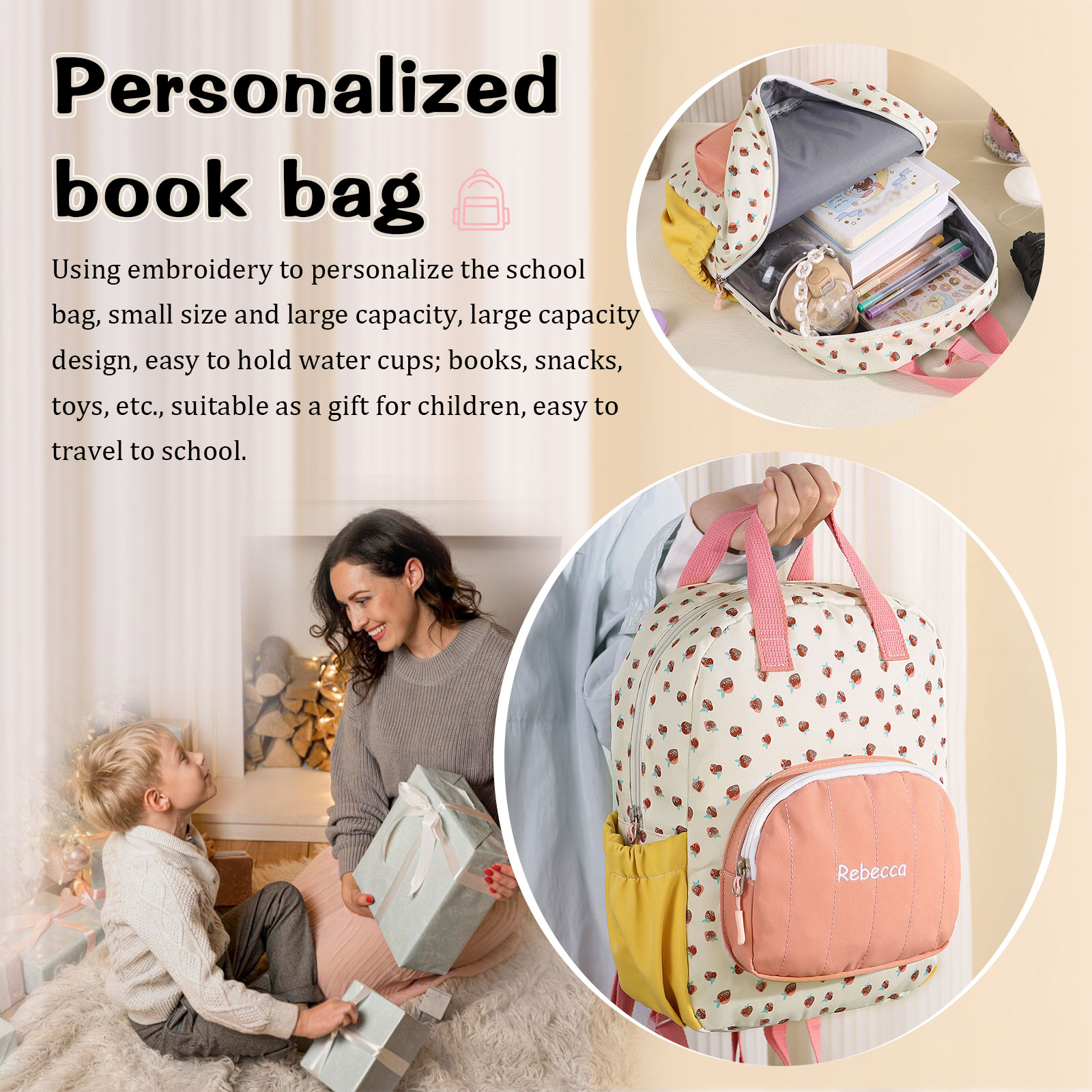 Personalised 1 Name Kids' Backpack A Practical & Heartfelt Gift