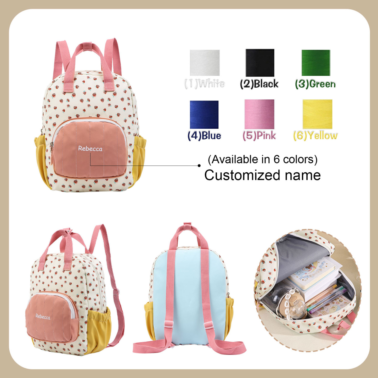 Personalised 1 Name Kids' Backpack A Practical & Heartfelt Gift