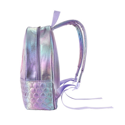 Personalised Embroidery Name Girls Holographic Quilted Pattern Fish Tail Decor Classic Backpack Gift for Kids