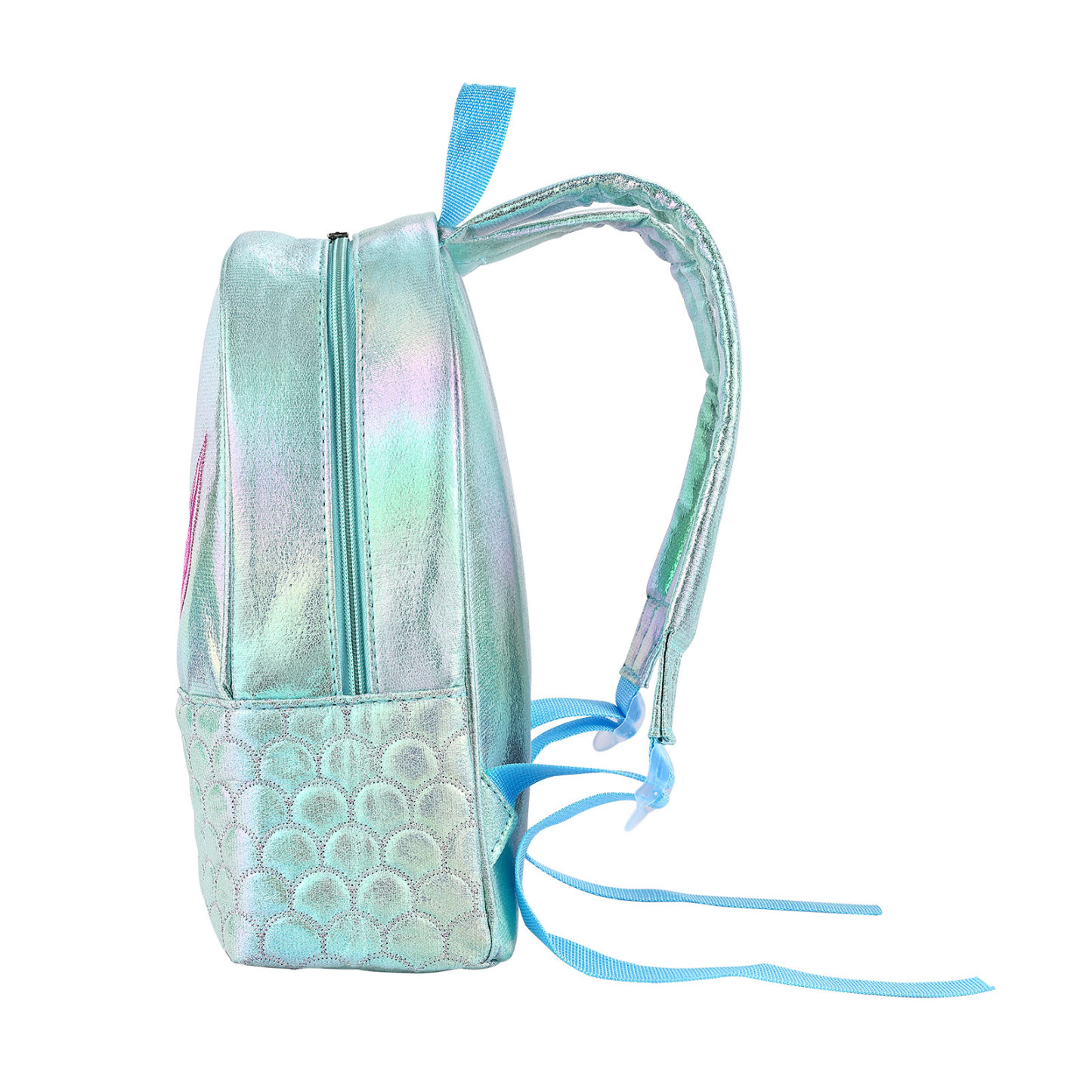 Personalised Embroidery Name Girls Holographic Quilted Pattern Fish Tail Decor Classic Backpack Gift for Kids