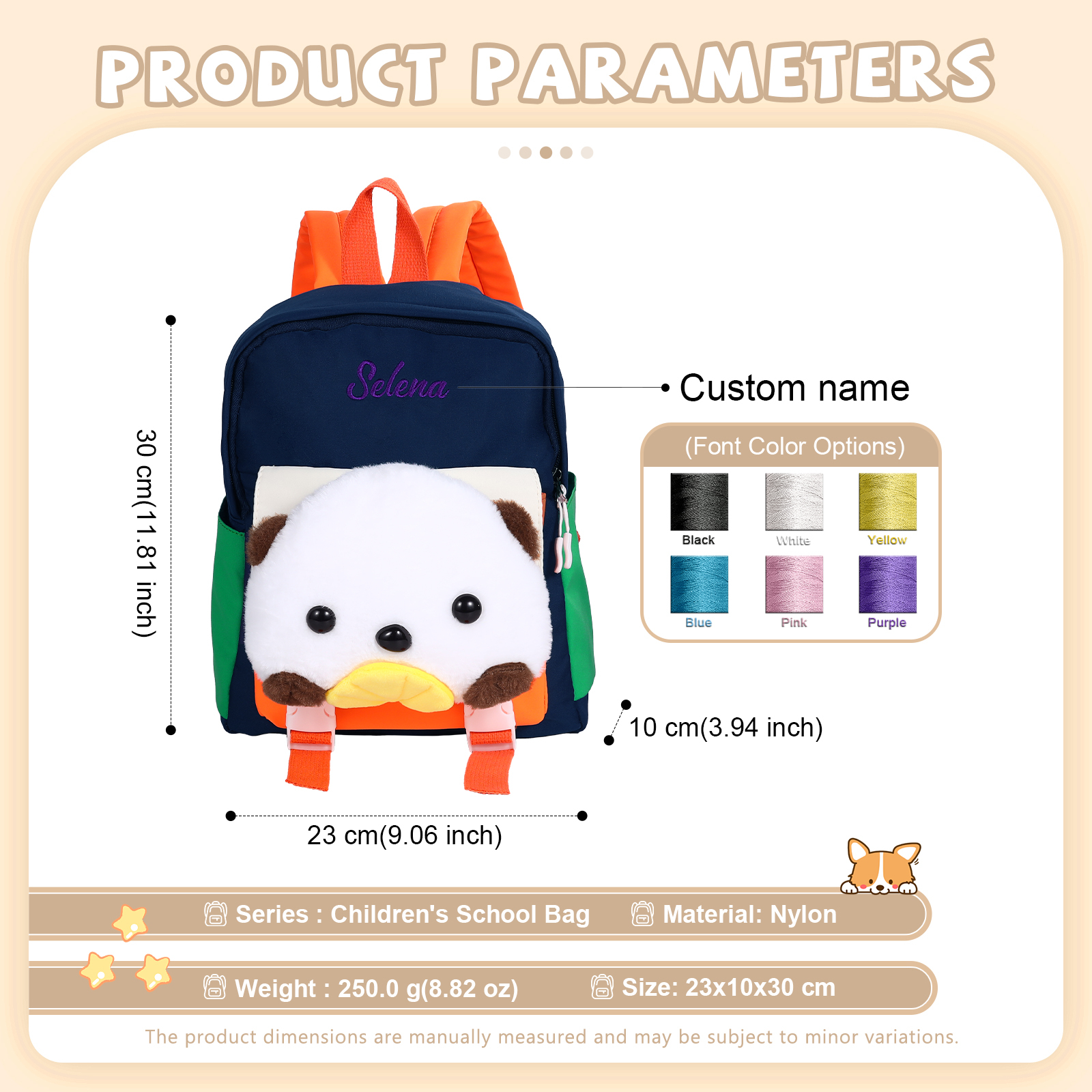 Personalised Kids Puppy Bag with Custom Name – Back to School Gift | Jessemade