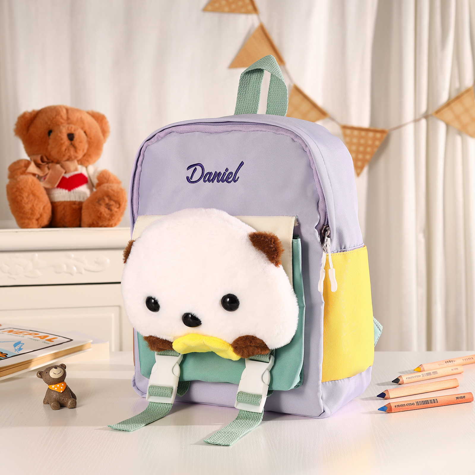 Personalised Kids Puppy Bag with Custom Name – Back to School Gift | Jessemade