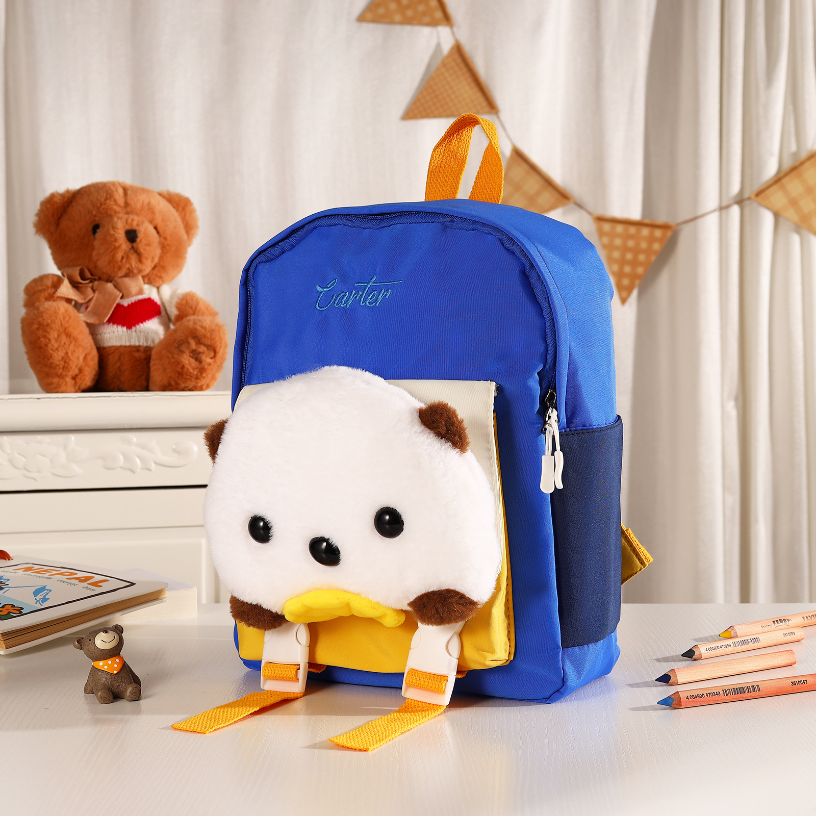 Personalised Kids Puppy Bag with Custom Name – Back to School Gift | Jessemade