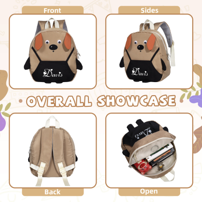 Personalised Kids Dog Backpack with Custom Name – Back to School Gift | Jessemade