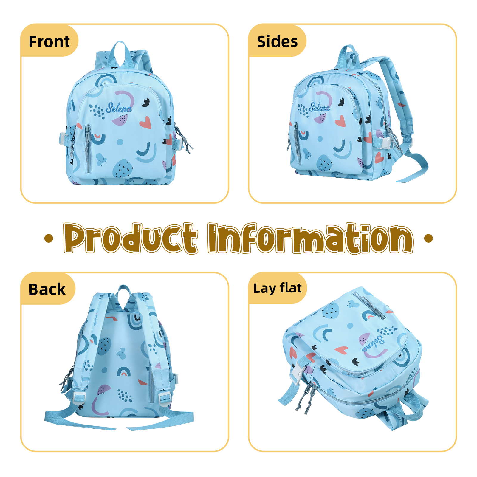 [Copy]Personalised Star Backpack with 1 Custom Name and Colour, 5 Colours | Jessemade