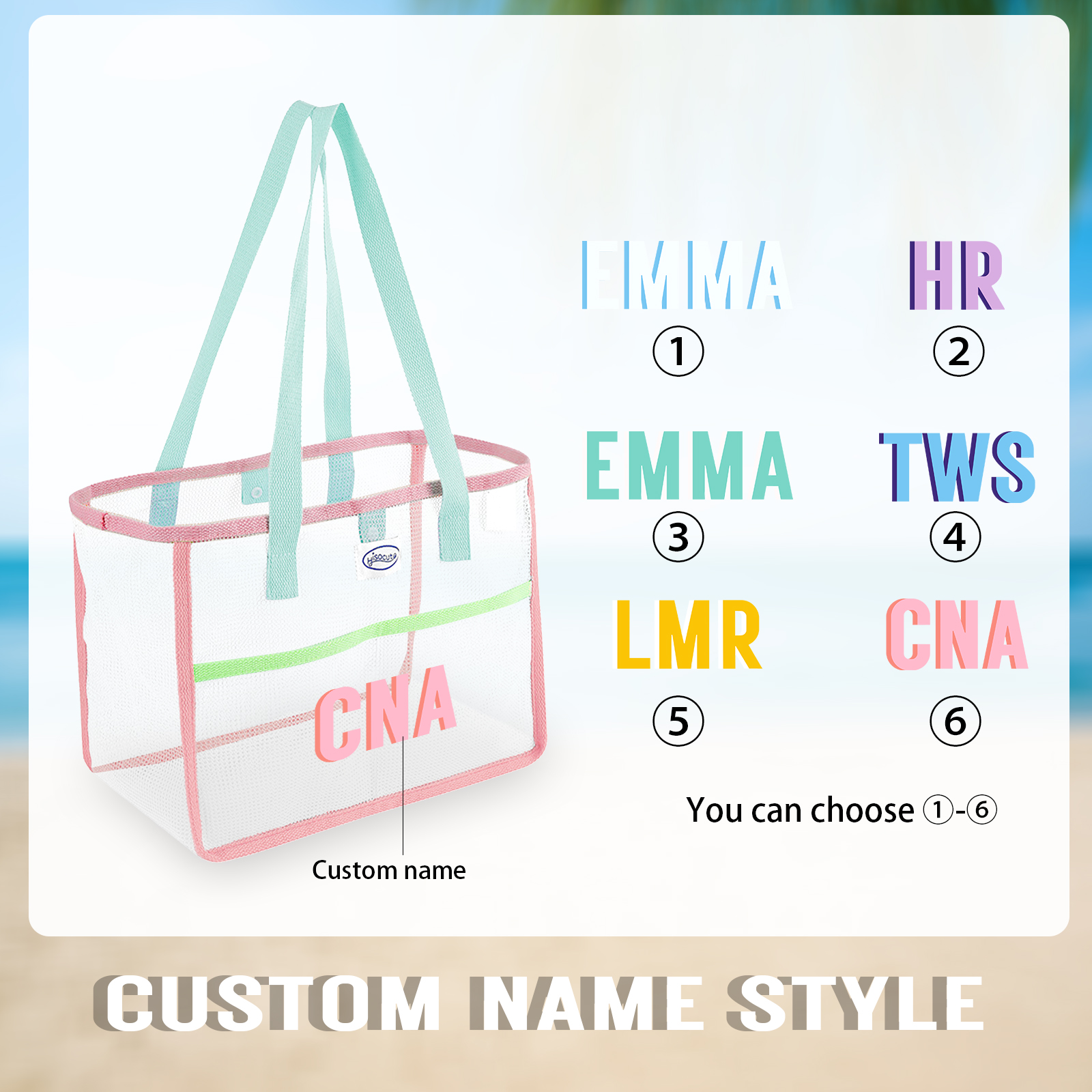 Personalised Tote Bag with Custom Name – 6 Style Options, Practical & Trendy Gift | Jessemade