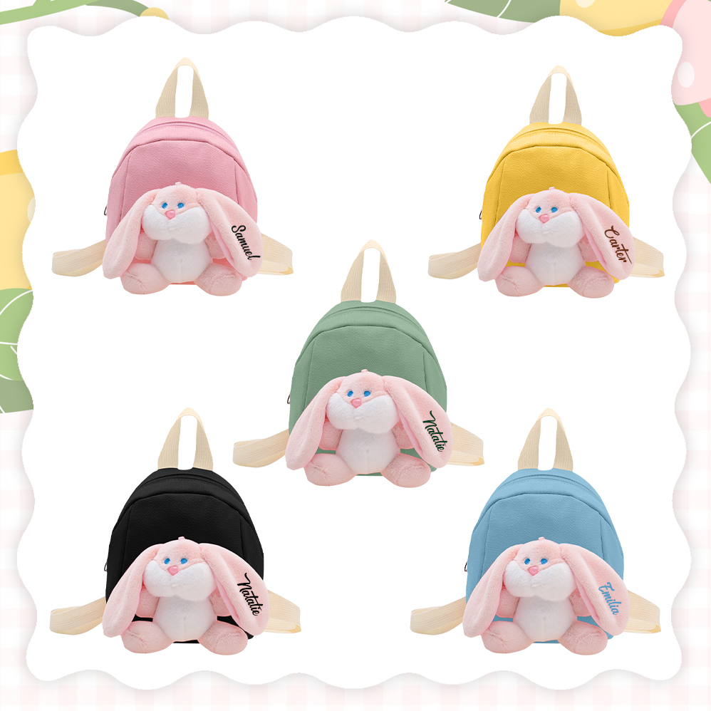 Personalised Bunny School Bag with Custom Name - Back to School Gift | Jessemade