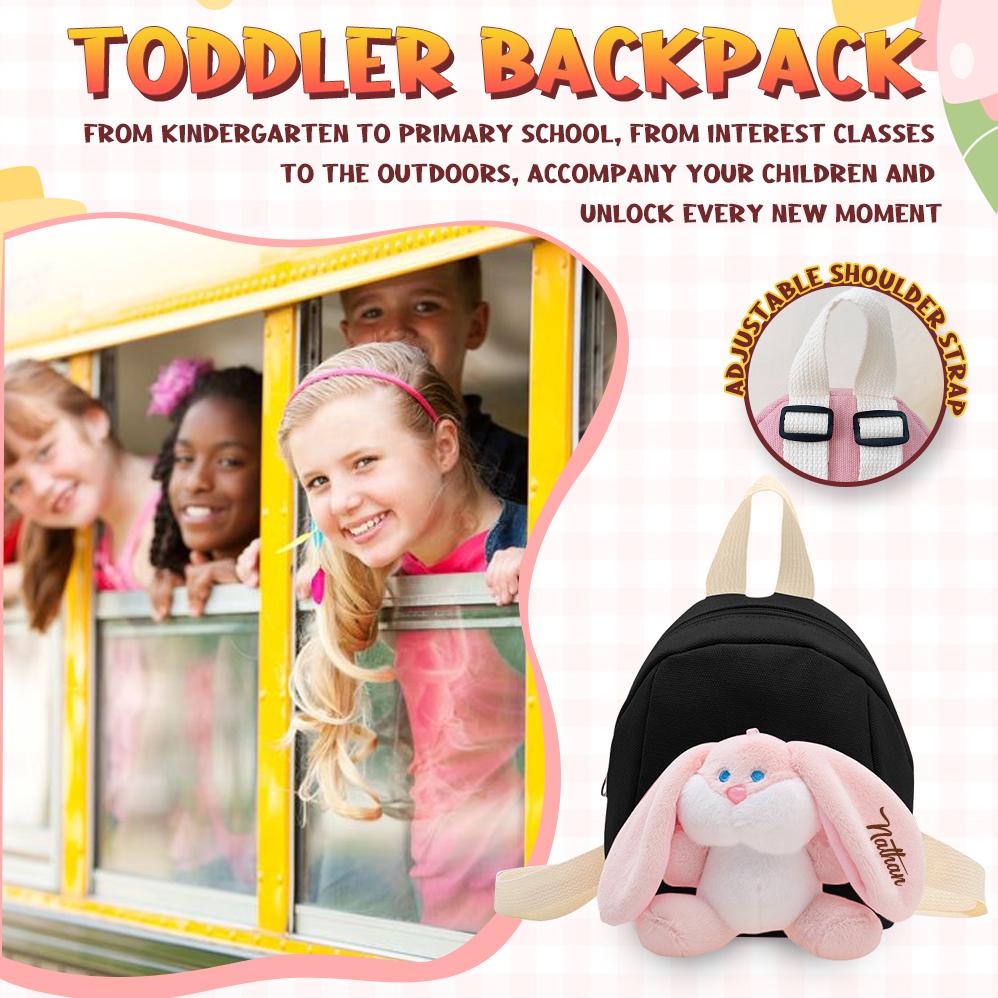 Personalised Bunny School Bag with Custom Name - Back to School Gift | Jessemade