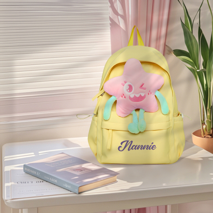 Personalised Star Backpack with 1 Custom Name and Colour, 5 Colours | Jessemade