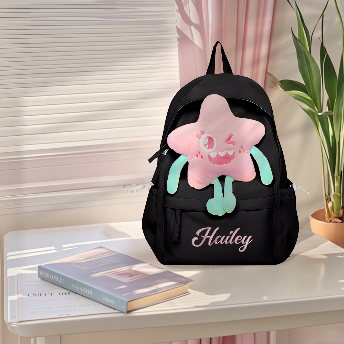 Personalised Star Backpack with 1 Custom Name and Colour, 5 Colours | Jessemade