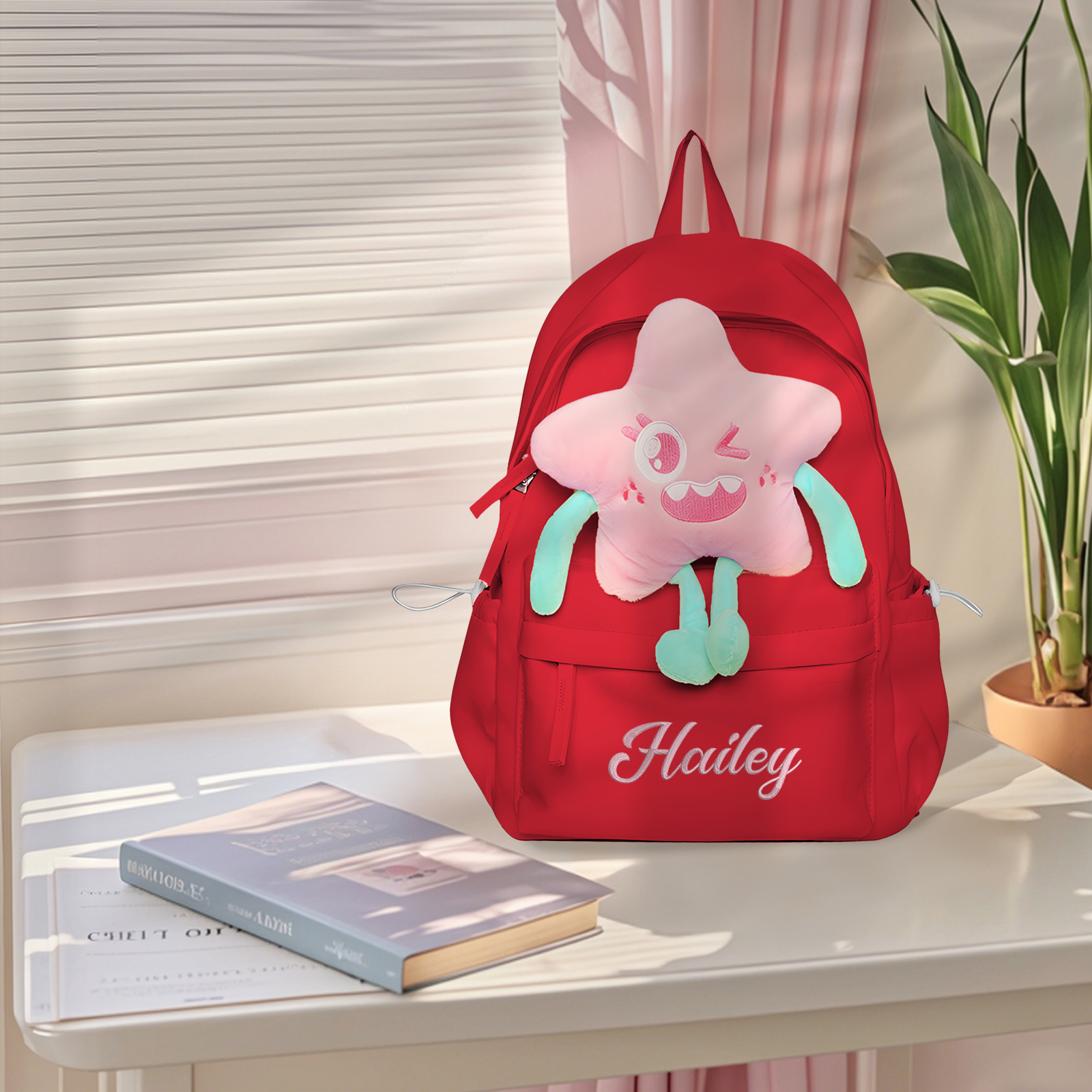 Personalised Star Backpack with 1 Custom Name and Colour, 5 Colours | Jessemade