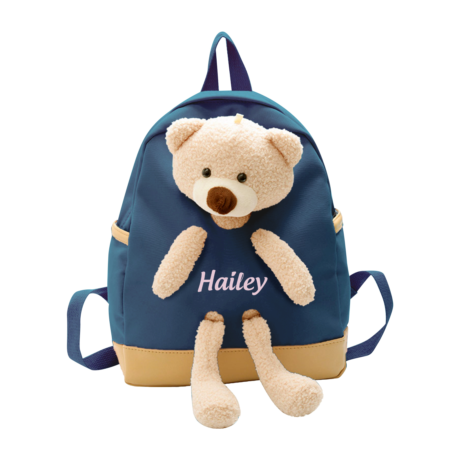 Personalised Teddy Bear Children's Backpack – Custom Name Rucksack, Cute Plush School Bag for Kids (Multiple Colours) – Back to School Gift | Jessemade