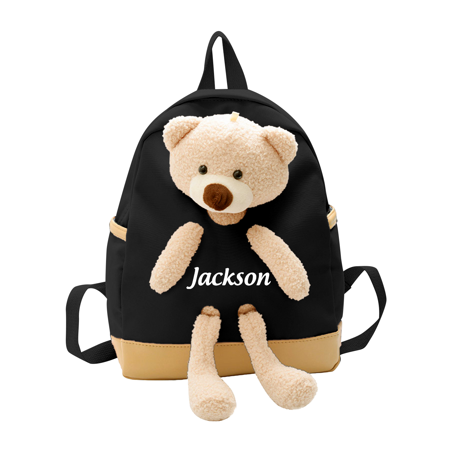 Personalised Teddy Bear Children's Backpack – Custom Name Rucksack, Cute Plush School Bag for Kids (Multiple Colours) – Back to School Gift | Jessemade