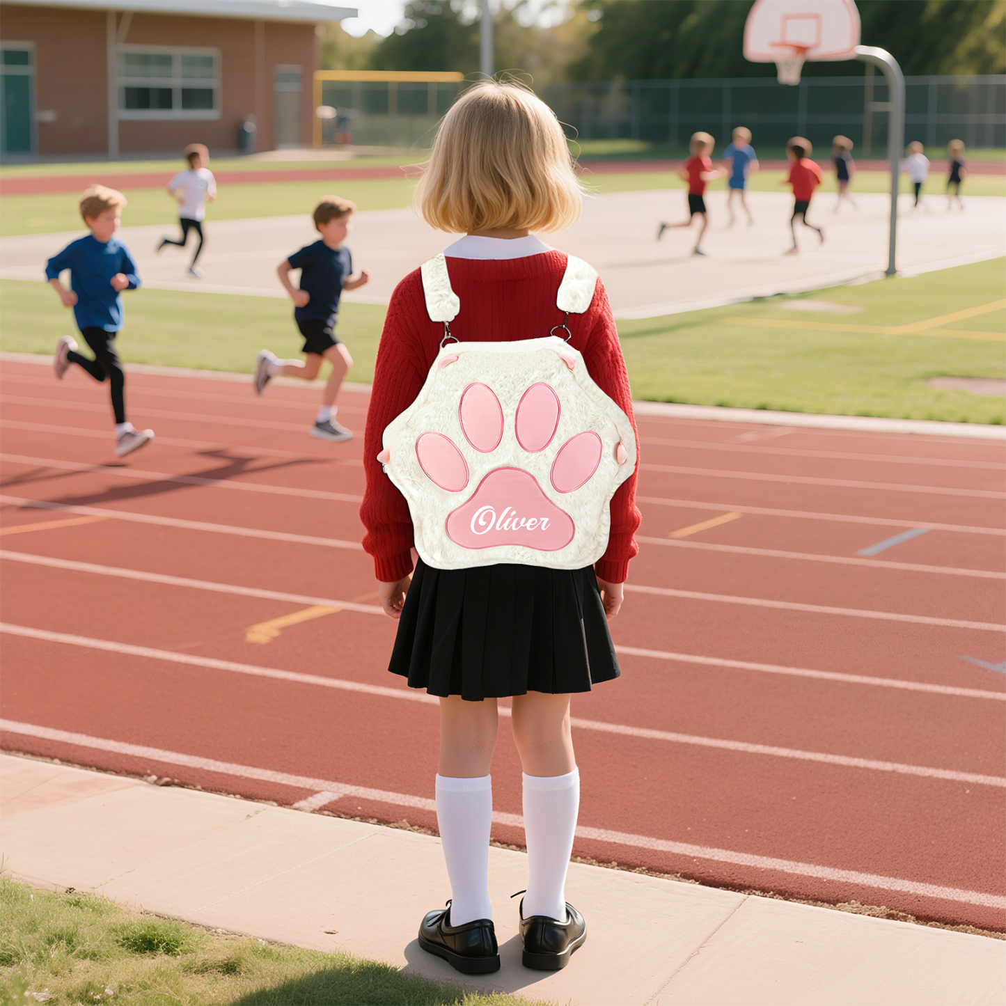 Personalised Cat Paw Backpack with Custom Name and Colour, 4 Styles | Jessemade