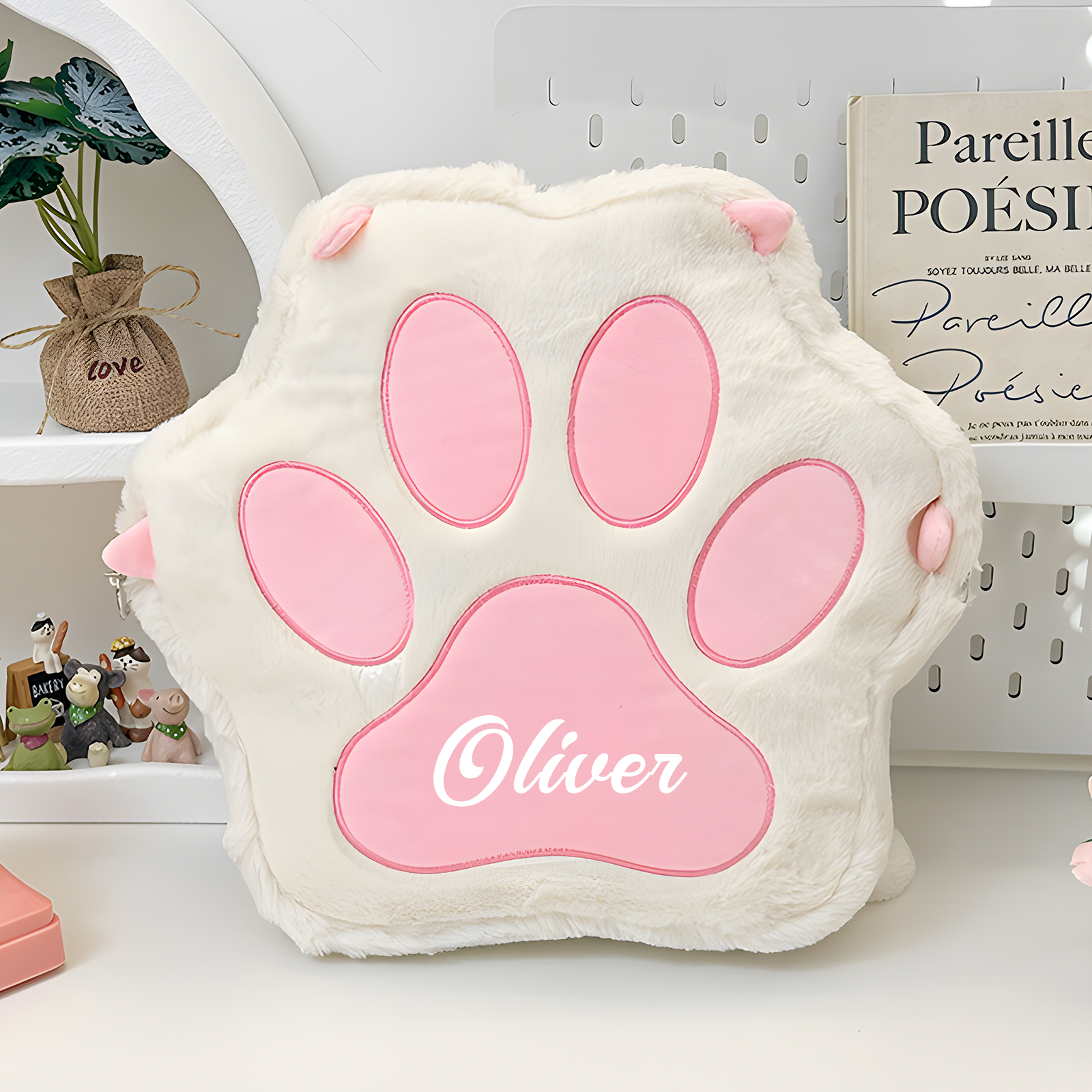 Personalised Cat Paw Backpack with Custom Name and Colour, 4 Styles | Jessemade