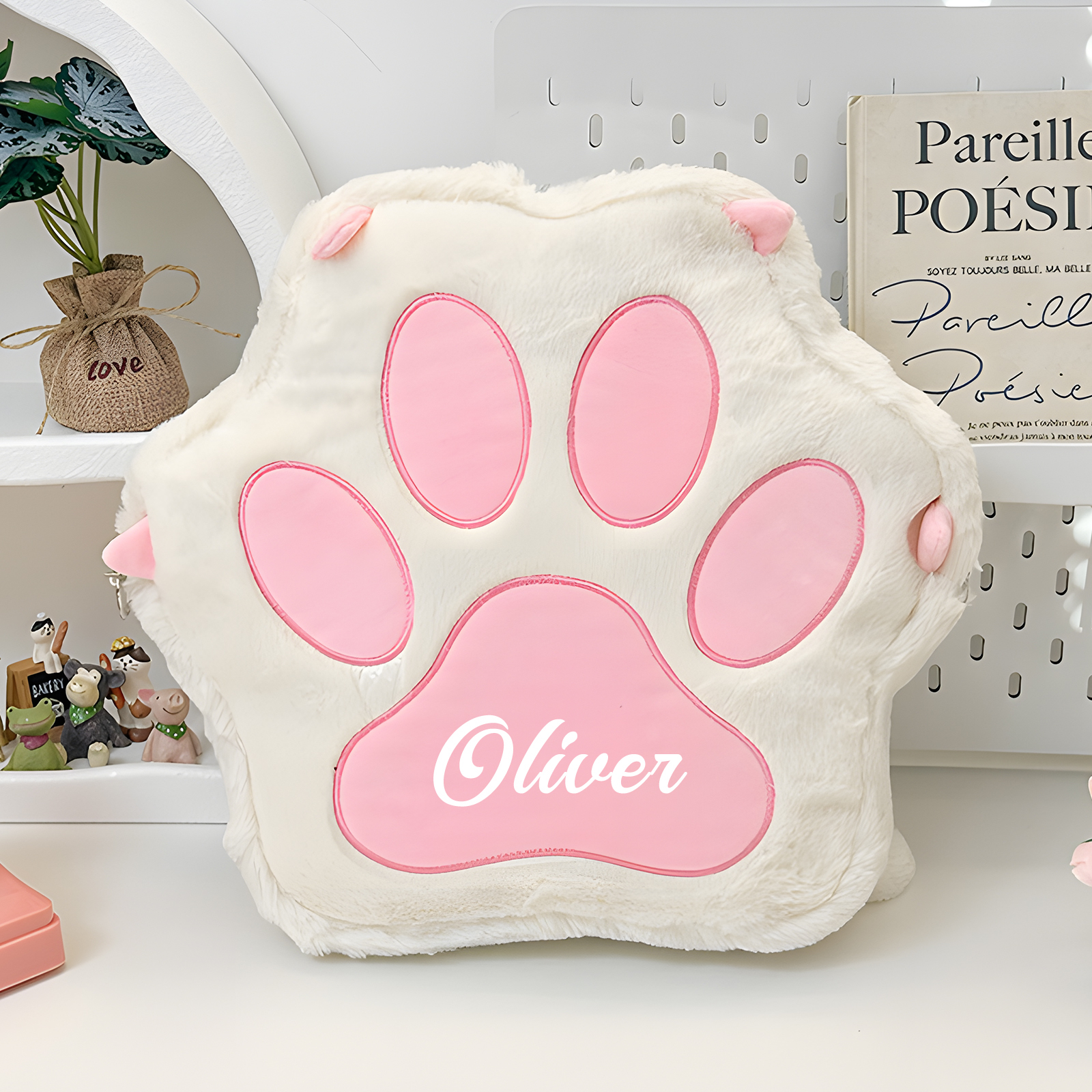 Personalised Cat Paw Backpack with Custom Name and Colour, 4 Styles | Jessemade