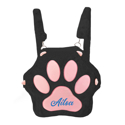 Personalised Cat Paw Backpack with Custom Name and Colour, 4 Styles | Jessemade