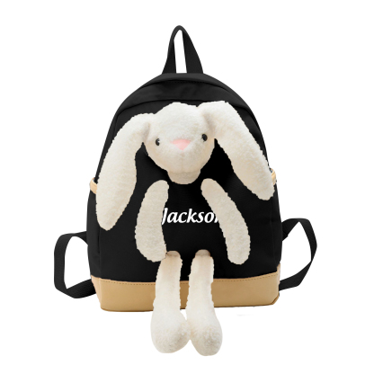 Personalised Backpack with Name, Bunny Plush, 5 Colours | Jessemade