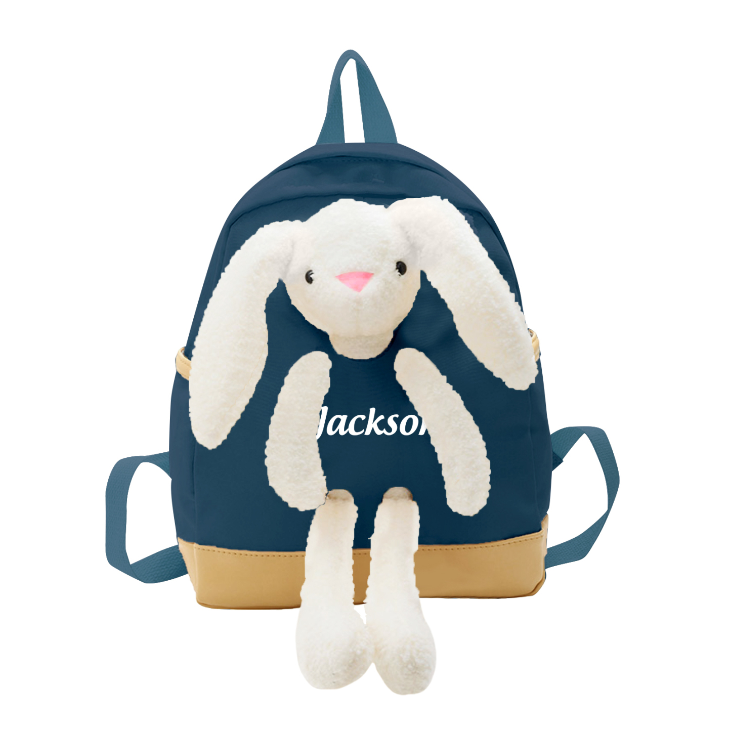 Personalised Backpack with Bunny Plush and 1 Custom Name – Back to School Gift | Jessemade