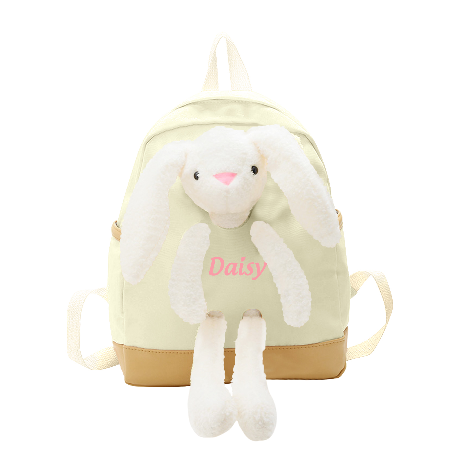 Personalised Backpack with Bunny Plush and 1 Custom Name – Back to School Gift | Jessemade