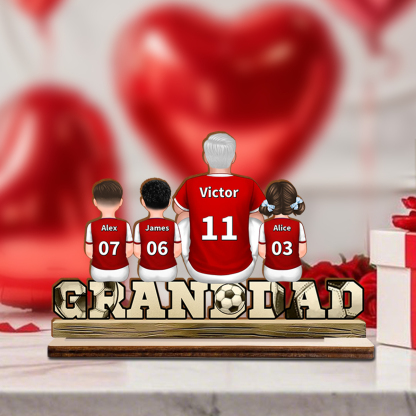 To my Granddad - Personalised Wooden Football Decoration with 2-5 Names and Children | Grandfather’s Day Gifts | Jessemade