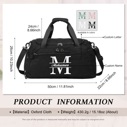 Personalised Travel Bag with Custom Name Perfect Gift for Men & Women