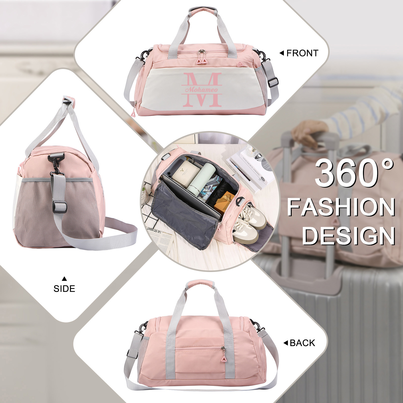 Personalised Travel Bag with Custom Name Perfect Gift for Men & Women