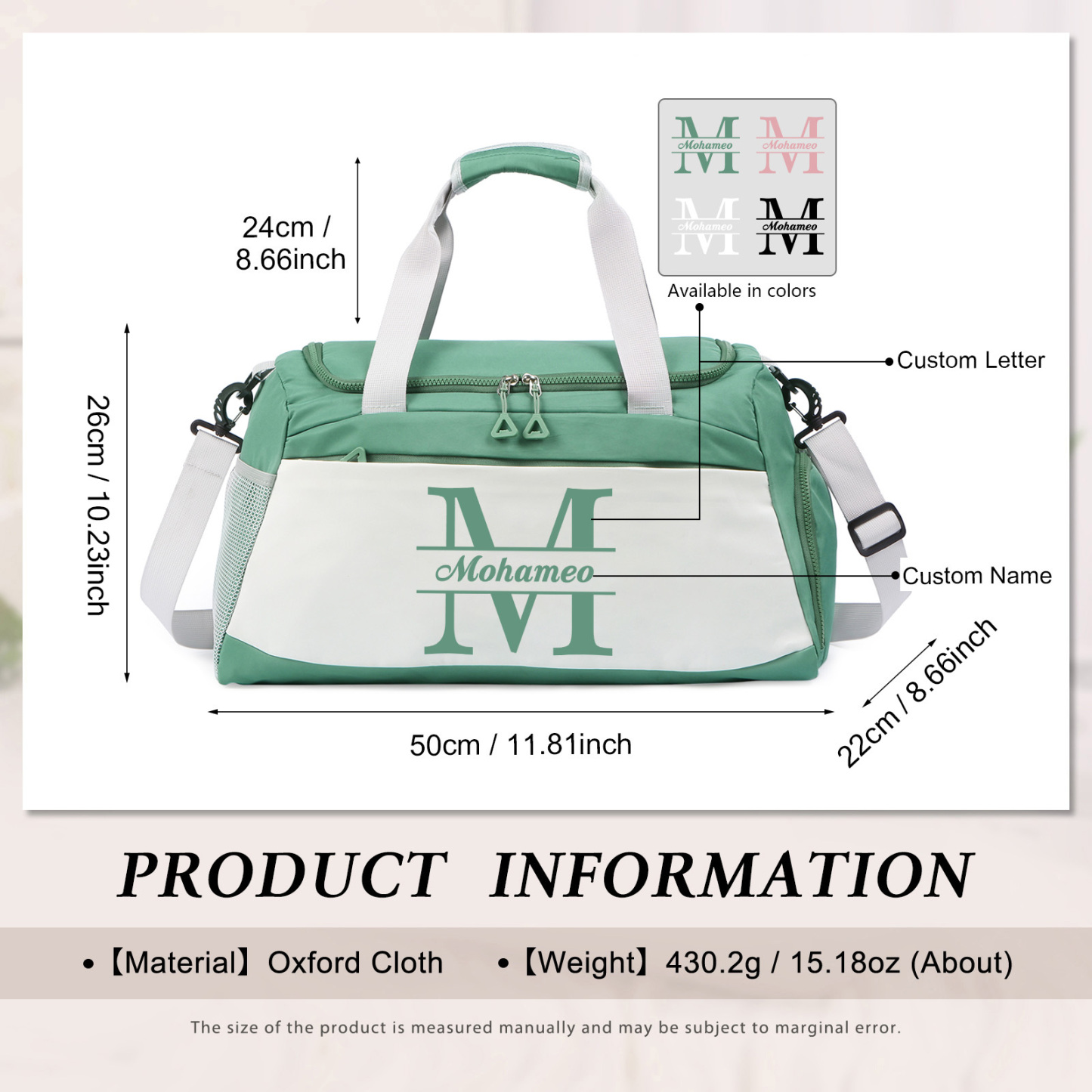 Personalised Travel Bag with Custom Name Perfect Gift for Men & Women