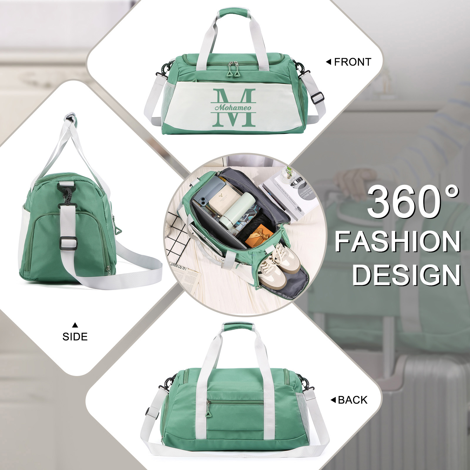 Personalised Travel Bag with Custom Name Perfect Gift for Men & Women