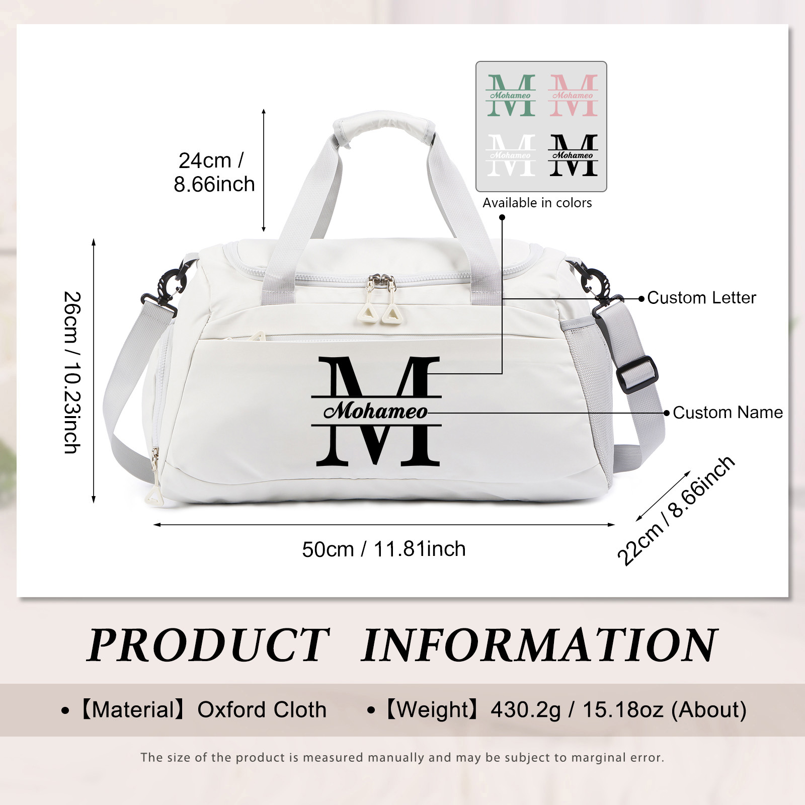 Personalised Travel Bag with Custom Name Perfect Gift for Men & Women