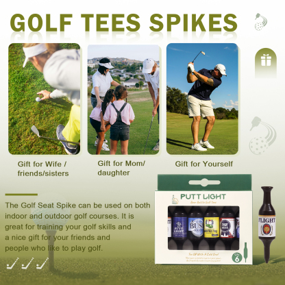 Virtually Unbreakable Golf Tees Recyclable Plastic Golf Tee 6 Pack Gift for Him