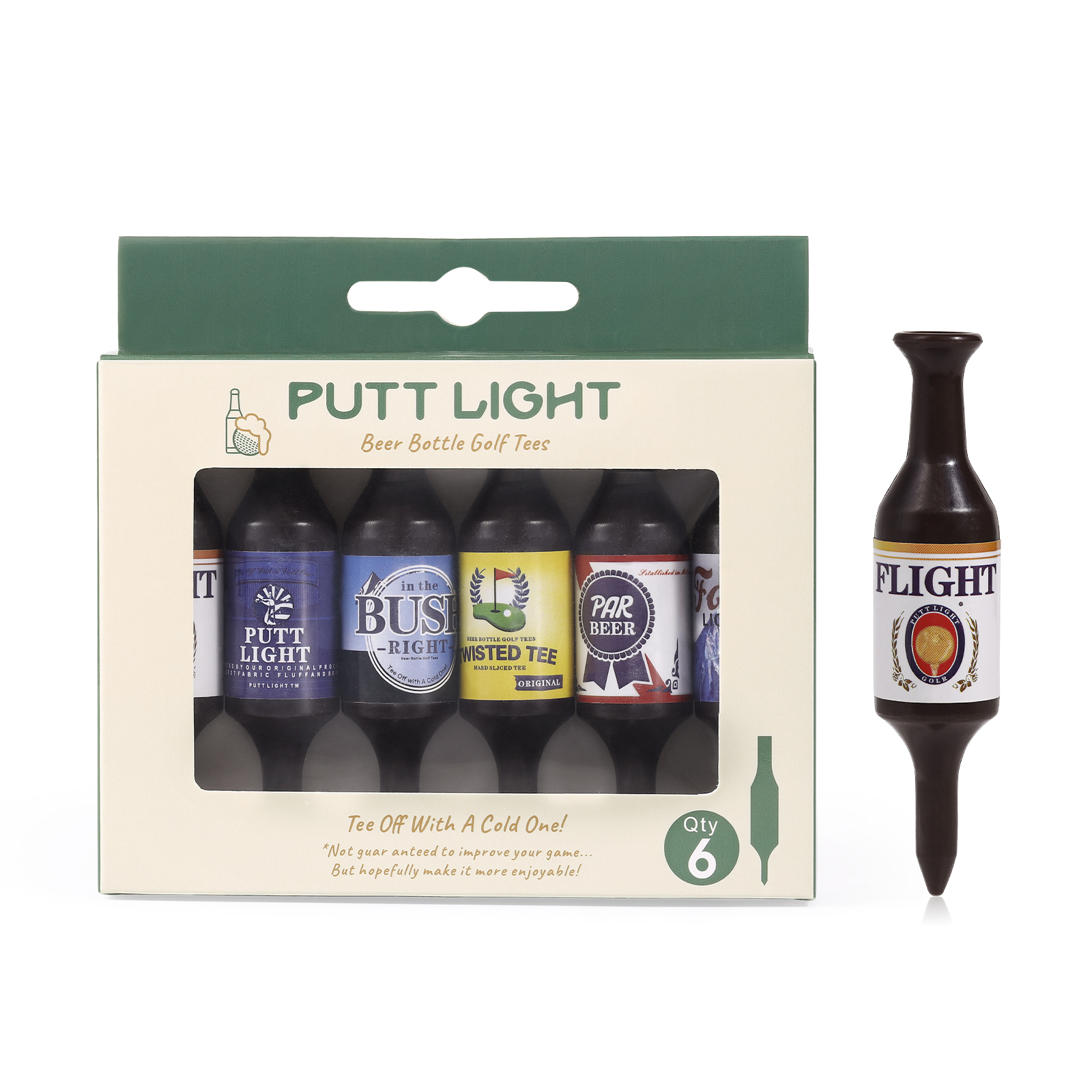 Virtually Unbreakable Golf Tees Recyclable Plastic Golf Tee 6 Pack Gift for Him