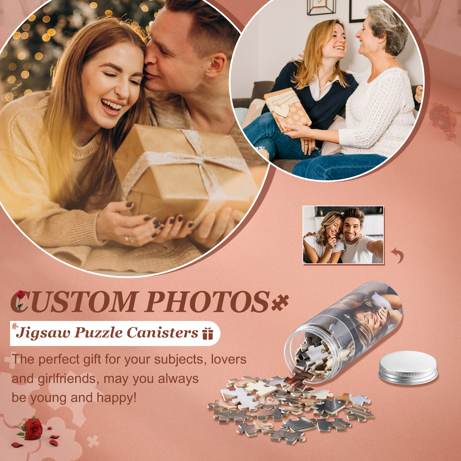 Personalised Canned Custom Photo Puzzle Custom 1 Photo 70 or 120 Pieces Gift for Her | Jessemade