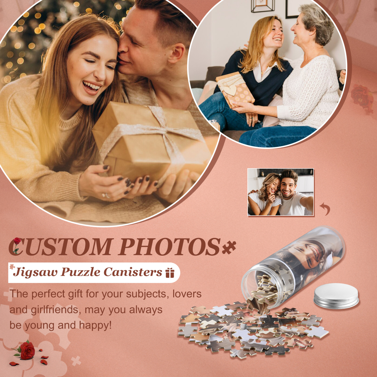 Personalised Canned Custom Photo Puzzle Custom 1 Photo 70 or 120 Pieces Gift for Her | Jessemade