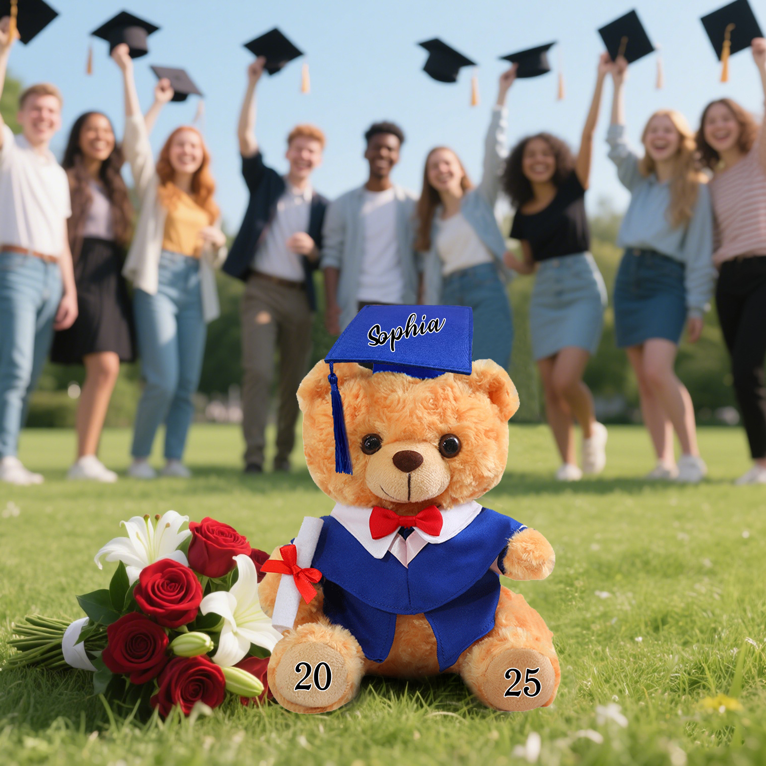 Personalised Graduation Teddy Bear - Cute Meaningful Plush Keepsake with Name & Year | Jessemade