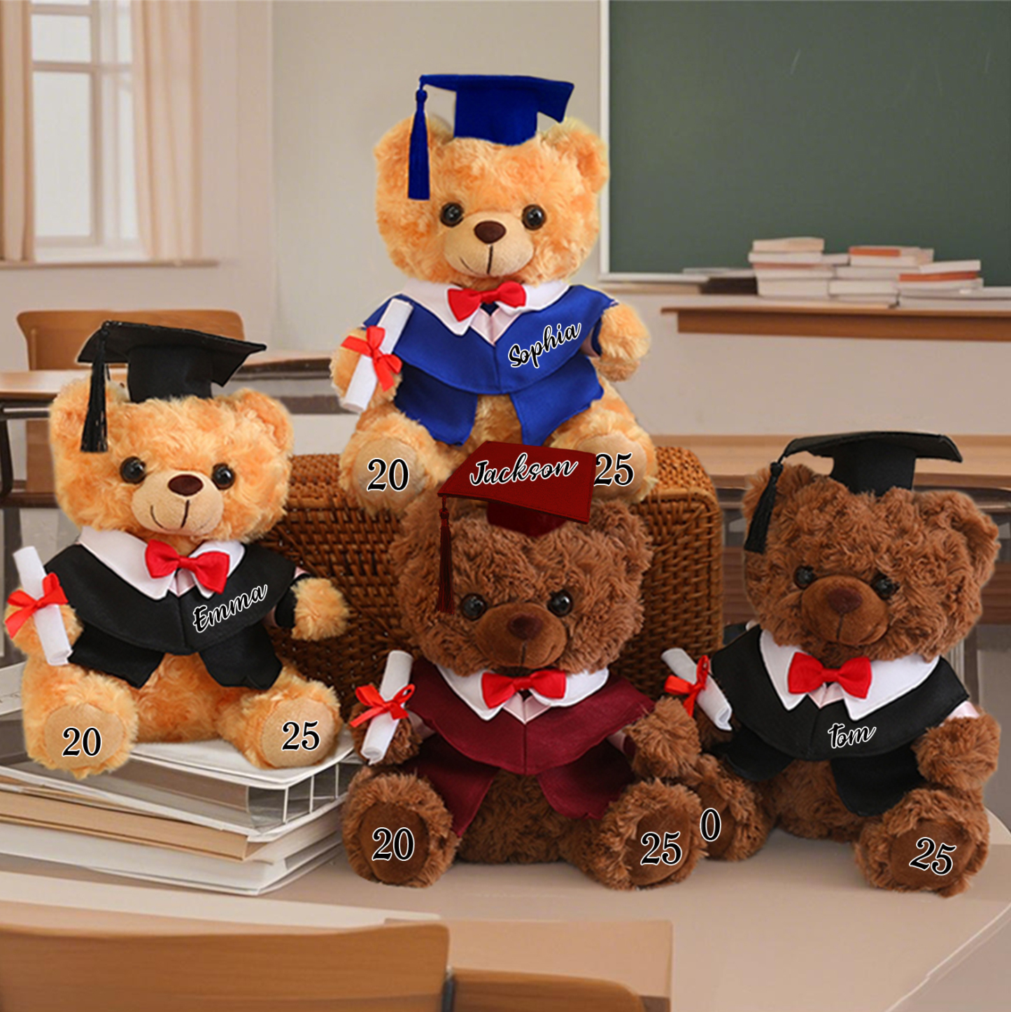 Personalised Graduation Teddy Bear - Cute Meaningful Plush Keepsake with Name & Year | Jessemade