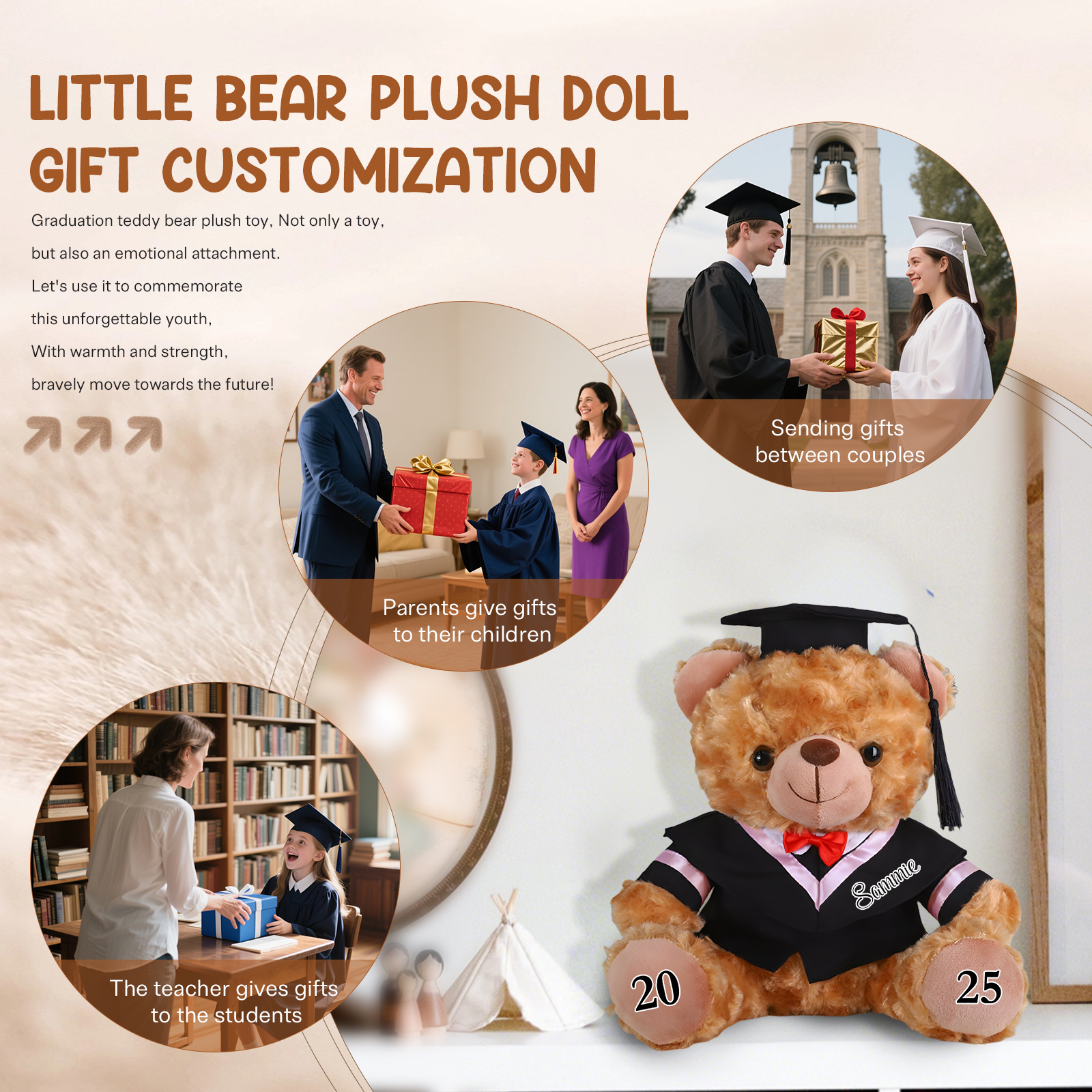 Custom Graduation Teddy Bear – Personalised Plush Keepsake with Name & Year | Jessemade