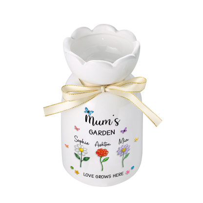 Personalised Mum’s Garden Floral Ceramic Vase