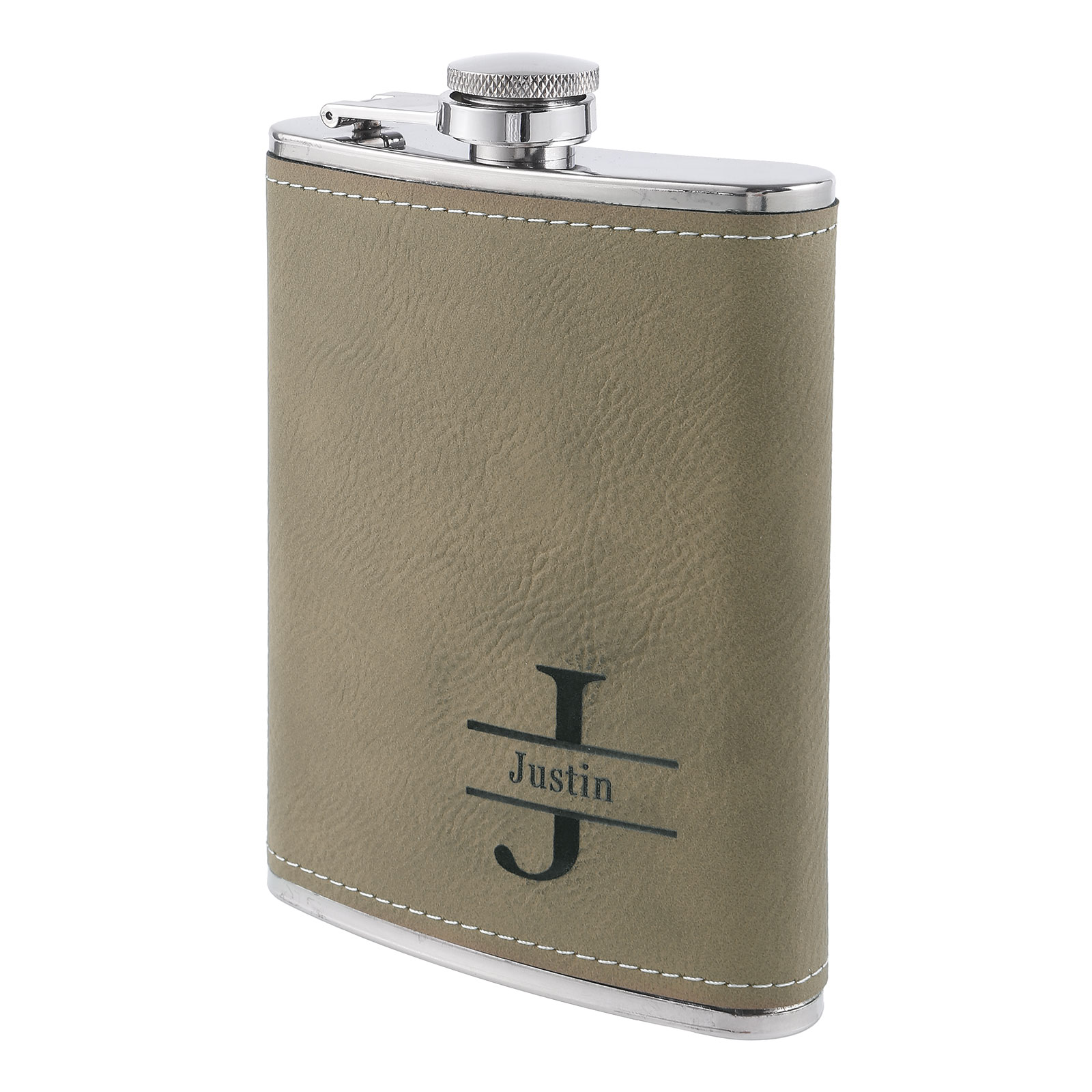 Personalised Portable Hip Flask Custom Name & Initial Gift for Him
