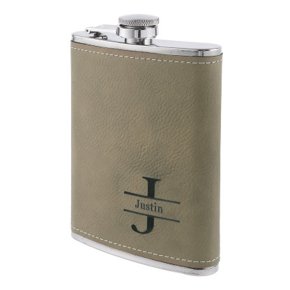 Personalised Portable Hip Flask Custom Name & Initial Gift for Him