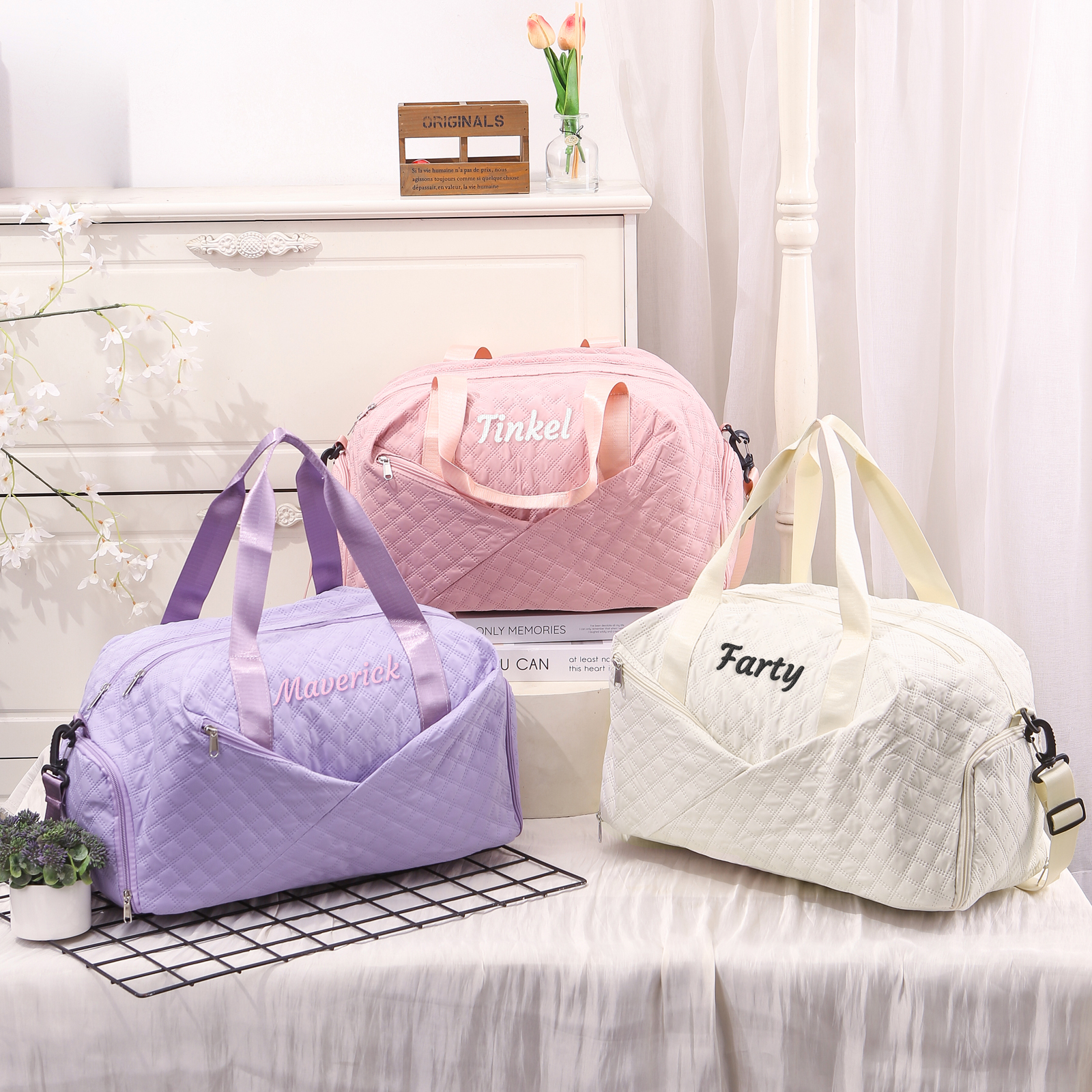 Personalised Name Travel Bag Waterproof and Stylish Gift for Her