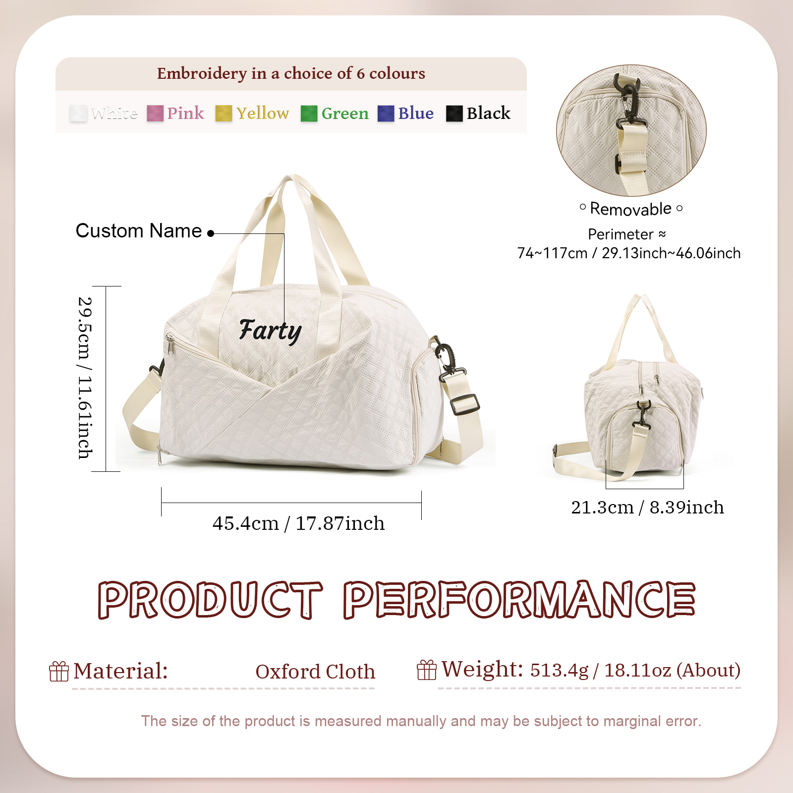 Personalised Name Travel Bag Waterproof and Stylish Gift for Her