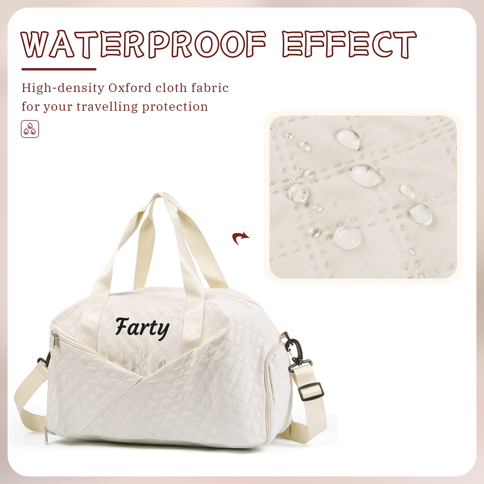 Personalised Name Travel Bag Waterproof and Stylish Gift for Her