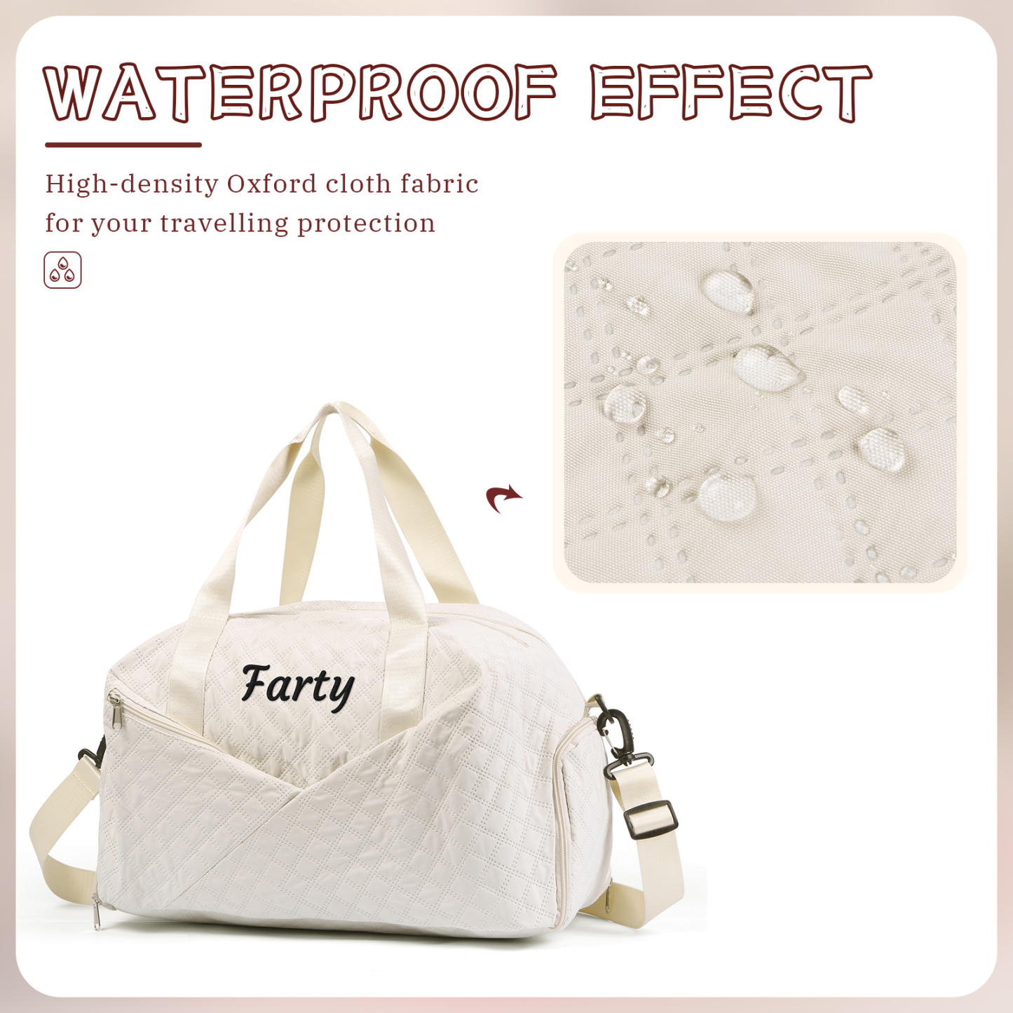 Personalised Name Travel Bag Waterproof and Stylish Gift for Her