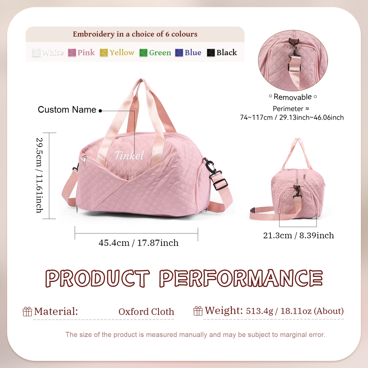 Personalised Name Travel Bag Waterproof and Stylish Gift for Her