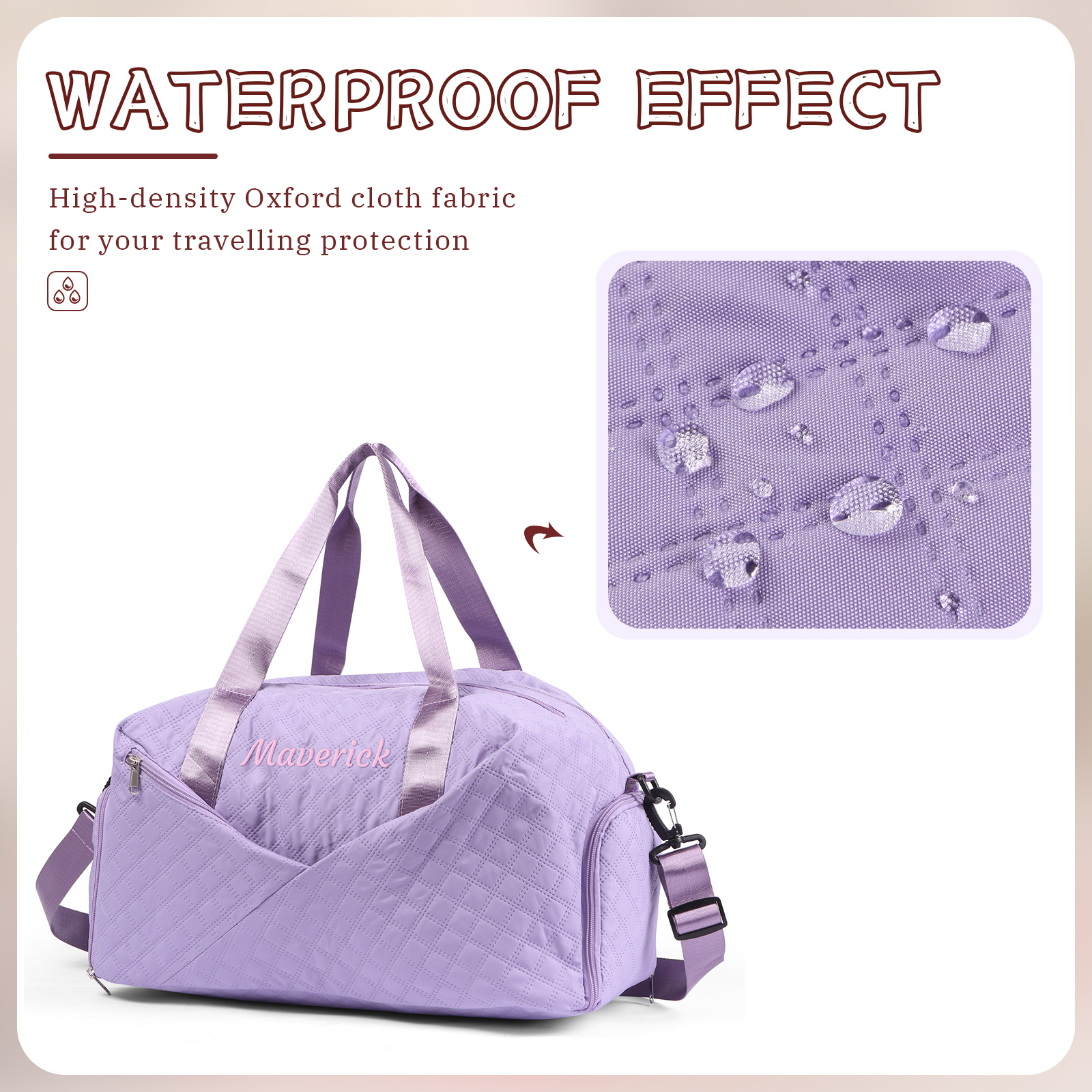 Personalised Name Travel Bag Waterproof and Stylish Gift for Her