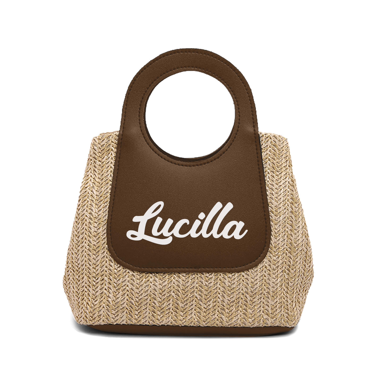 Personalised Straw Handbag – Custom Name Beach Bag for Women | Jessemade