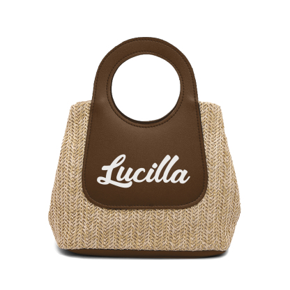 Personalised Straw Handbag – Custom Name Beach Bag for Women | Jessemade