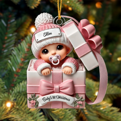 Personalised Baby’s First Christmas ornament with name – a Christmas and new baby gift for parents and grandparents | Jessemade